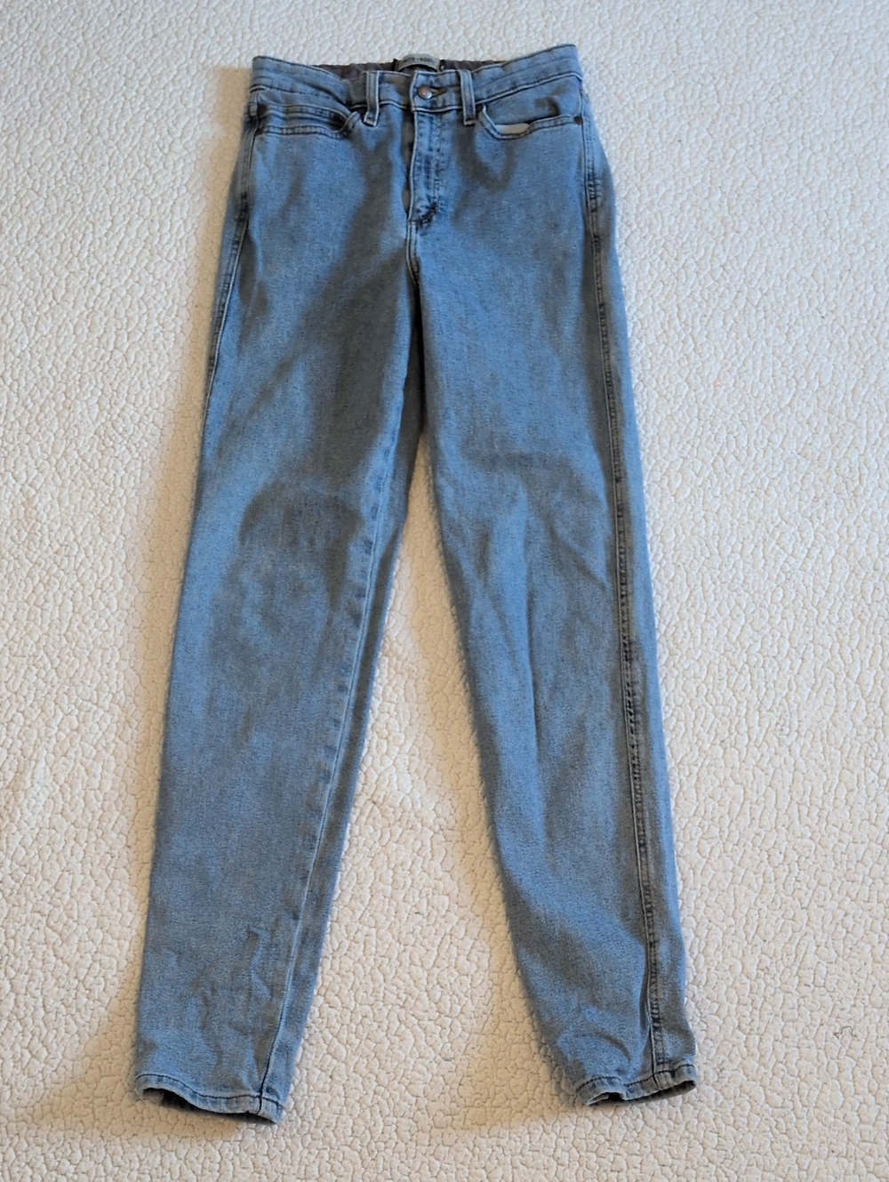 Smith+Rogue Acid Washed High Rise Ankle Skinny Cotton Blend Tapered Leg Jeans